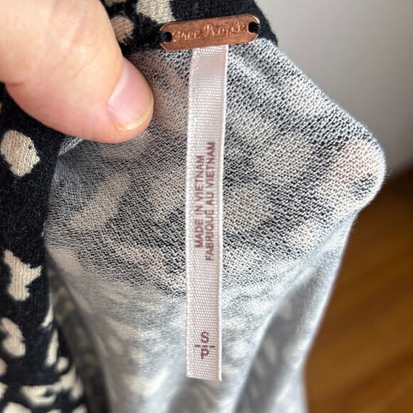 Free People Marsaille Short Sleeve Cutout Minidress Small Black animal print - Picture 8 of 10